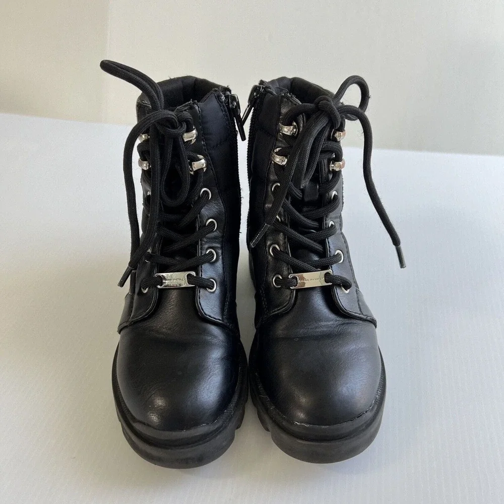 Mark Fisher Girls Combat Boots Size 11 Black Lace Up Lug Sole